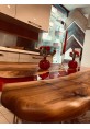 Raw Sienna Dining Table with Crimson River Epoxy