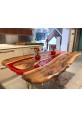 Raw Sienna Dining Table with Crimson River Epoxy