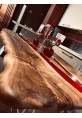 Raw Sienna Dining Table with Crimson River Epoxy